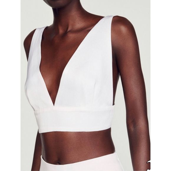 Sandro Bralette Top White Size 1 - Picture 1 of 11